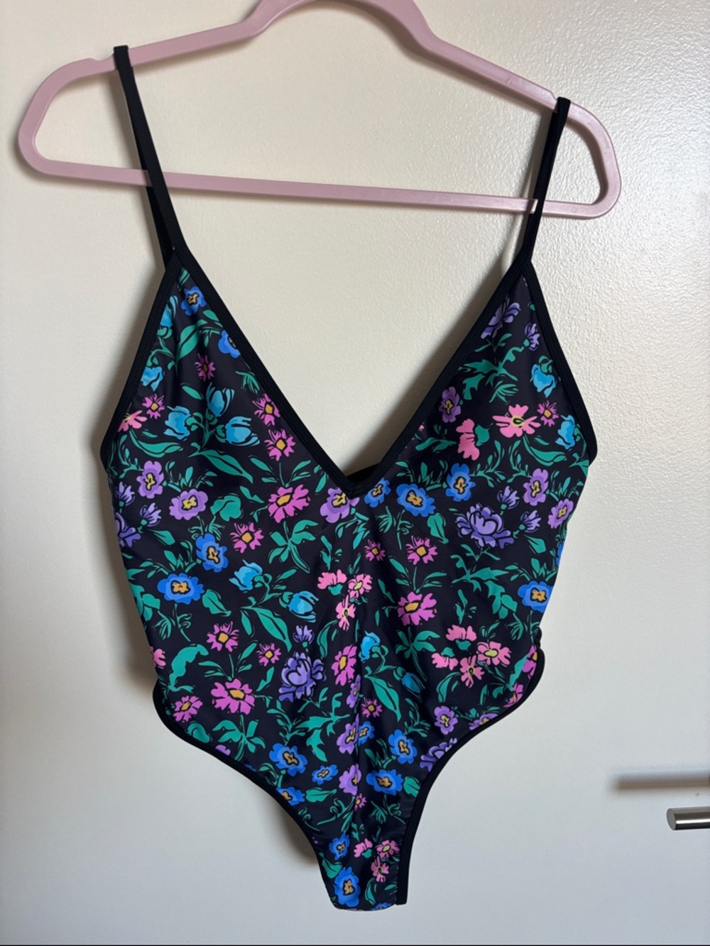 93 Play Street Floral V neck One Piece Swimsuit